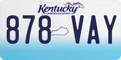 KY license plate 878VAY