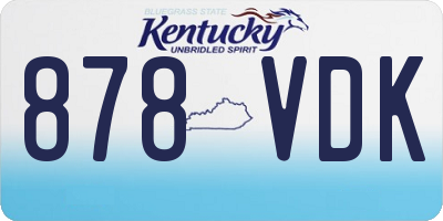 KY license plate 878VDK