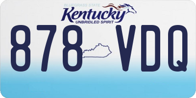 KY license plate 878VDQ