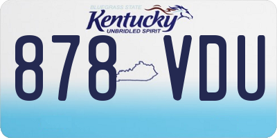 KY license plate 878VDU