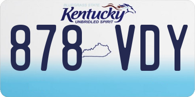 KY license plate 878VDY