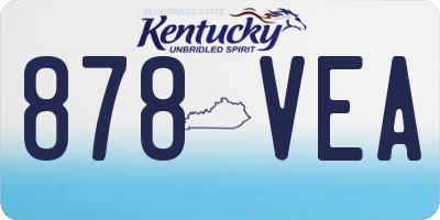 KY license plate 878VEA