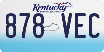 KY license plate 878VEC