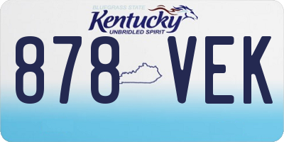KY license plate 878VEK