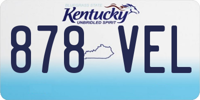 KY license plate 878VEL