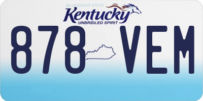 KY license plate 878VEM