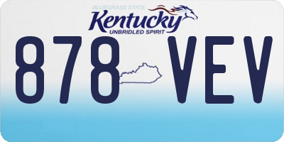 KY license plate 878VEV