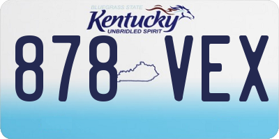KY license plate 878VEX
