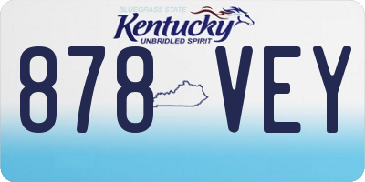 KY license plate 878VEY