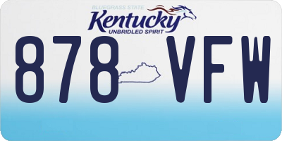 KY license plate 878VFW