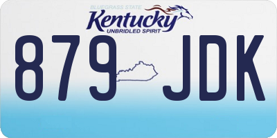 KY license plate 879JDK