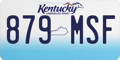 KY license plate 879MSF