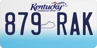 KY license plate 879RAK