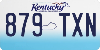 KY license plate 879TXN