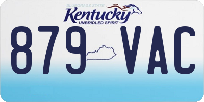 KY license plate 879VAC