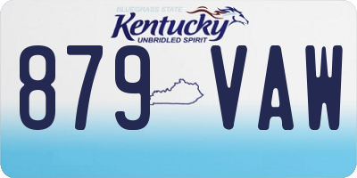 KY license plate 879VAW