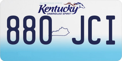 KY license plate 880JCI