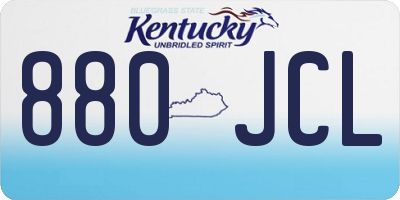 KY license plate 880JCL