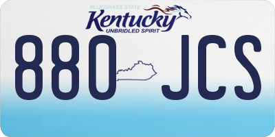 KY license plate 880JCS
