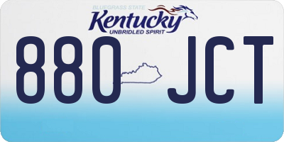 KY license plate 880JCT