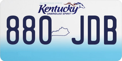 KY license plate 880JDB