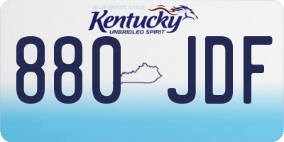 KY license plate 880JDF