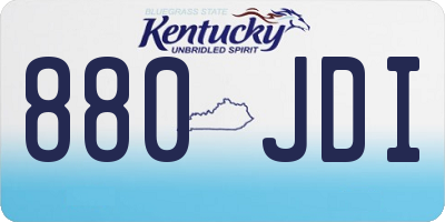 KY license plate 880JDI
