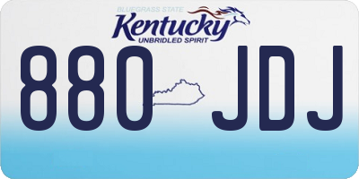 KY license plate 880JDJ