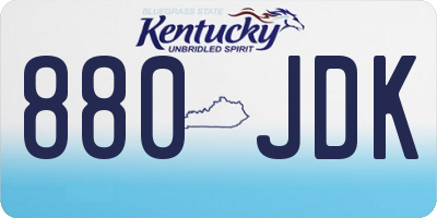 KY license plate 880JDK