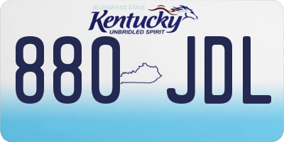 KY license plate 880JDL