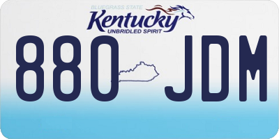 KY license plate 880JDM