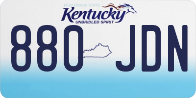 KY license plate 880JDN