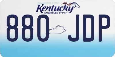 KY license plate 880JDP