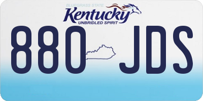 KY license plate 880JDS