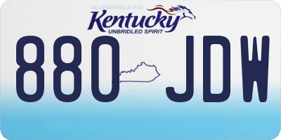 KY license plate 880JDW