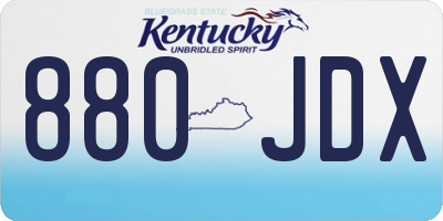 KY license plate 880JDX