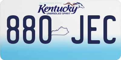 KY license plate 880JEC