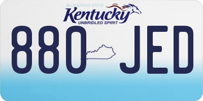 KY license plate 880JED