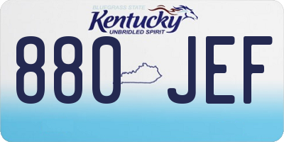 KY license plate 880JEF