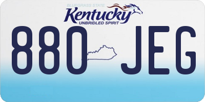 KY license plate 880JEG
