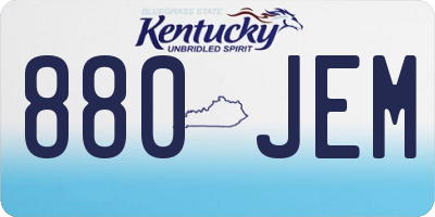 KY license plate 880JEM
