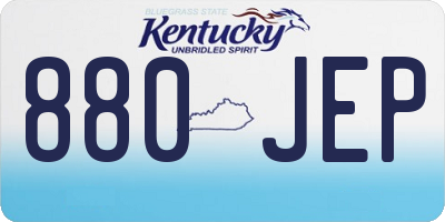KY license plate 880JEP