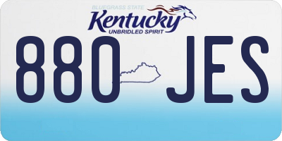 KY license plate 880JES