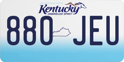 KY license plate 880JEU