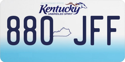 KY license plate 880JFF
