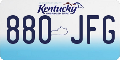 KY license plate 880JFG
