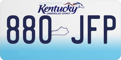 KY license plate 880JFP