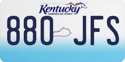 KY license plate 880JFS