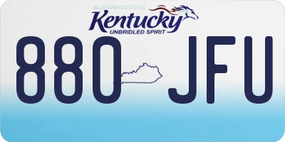 KY license plate 880JFU