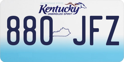 KY license plate 880JFZ